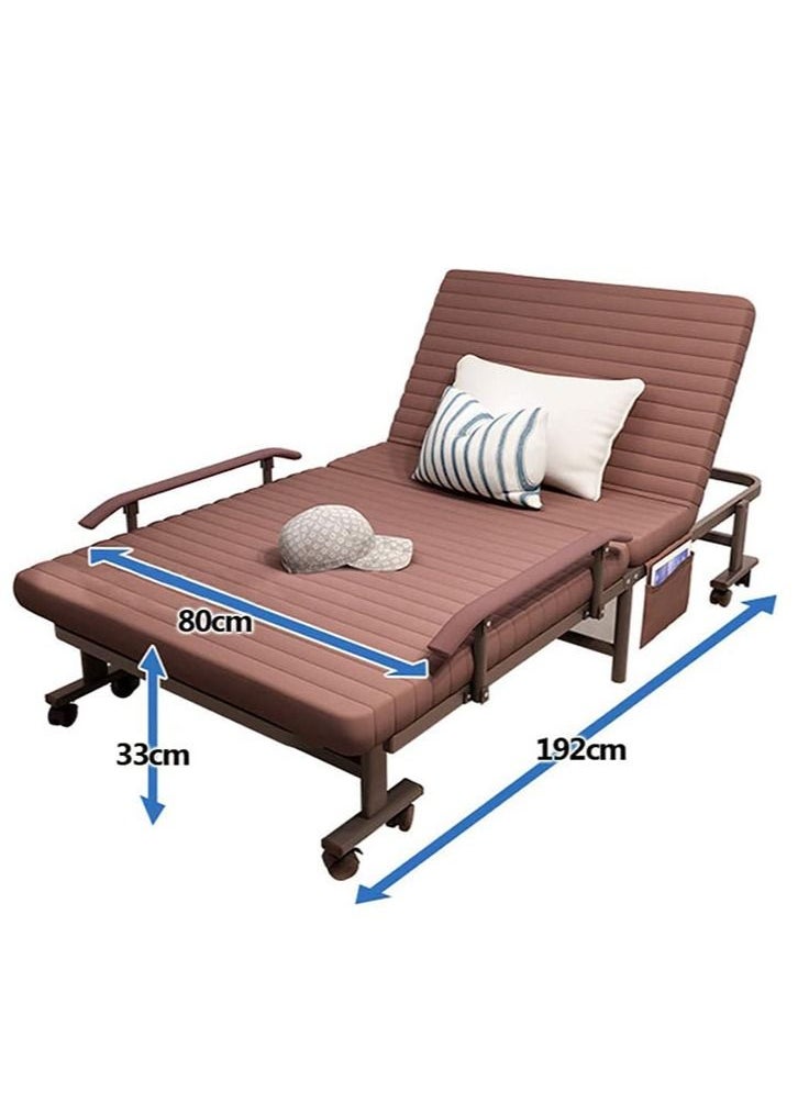 Generic - Folding Bed,Portable Single Sofa Bed,Rollaway Bed with Wheels,Office Nap Bed with Adjustable Backrest,Multifunctional Fold Up Bed with Storage Bag - Image 1