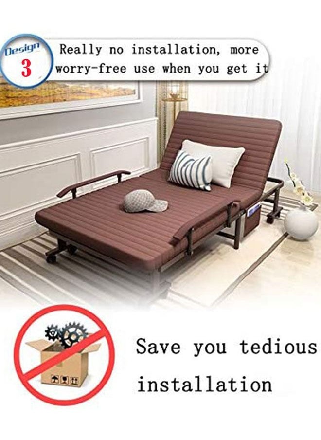 Generic - Folding Bed,Portable Single Sofa Bed,Rollaway Bed with Wheels,Office Nap Bed with Adjustable Backrest,Multifunctional Fold Up Bed with Storage Bag - Image 1