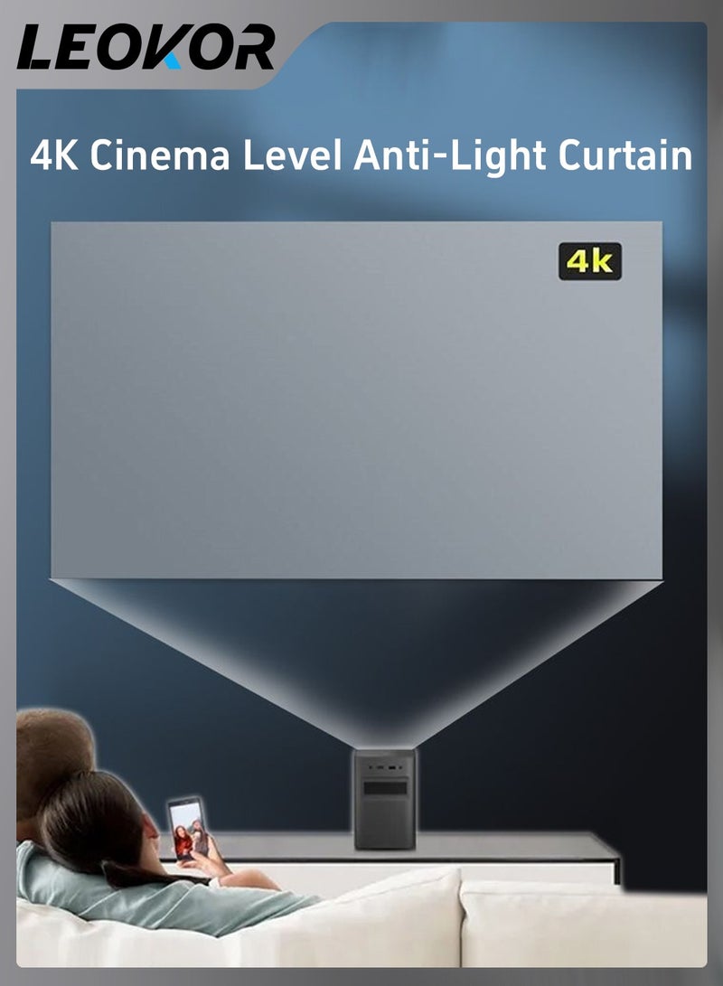 ليوكور شاشة عرض، 100 بوصة محمولة للاستخدام الخارجي، 16:9 4K 1080p HD Movie، للاستخدام الداخلي والخارجي في المسرح المنزلي والتخييم قابلة للطي ومضادة للتجعد - Image 2