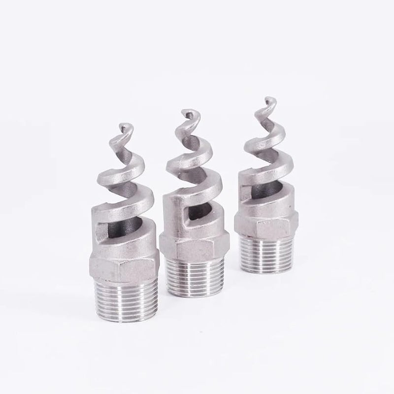 SUS 304 Stainless Steel 3 8 Inch BSPT Male Spiral Cone Misting Spray Nozzle Polishing - Image 1