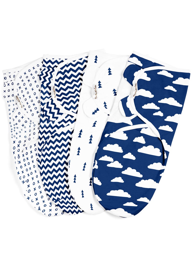 BaeBae Goods BaeBae Goods Swaddle Blanket Adjustable Infant Baby Swaddling Wrap Set of 4 Baby Swaddling Wrap Blankets for Boys and Girls Made in Soft Cotton 36 Months 