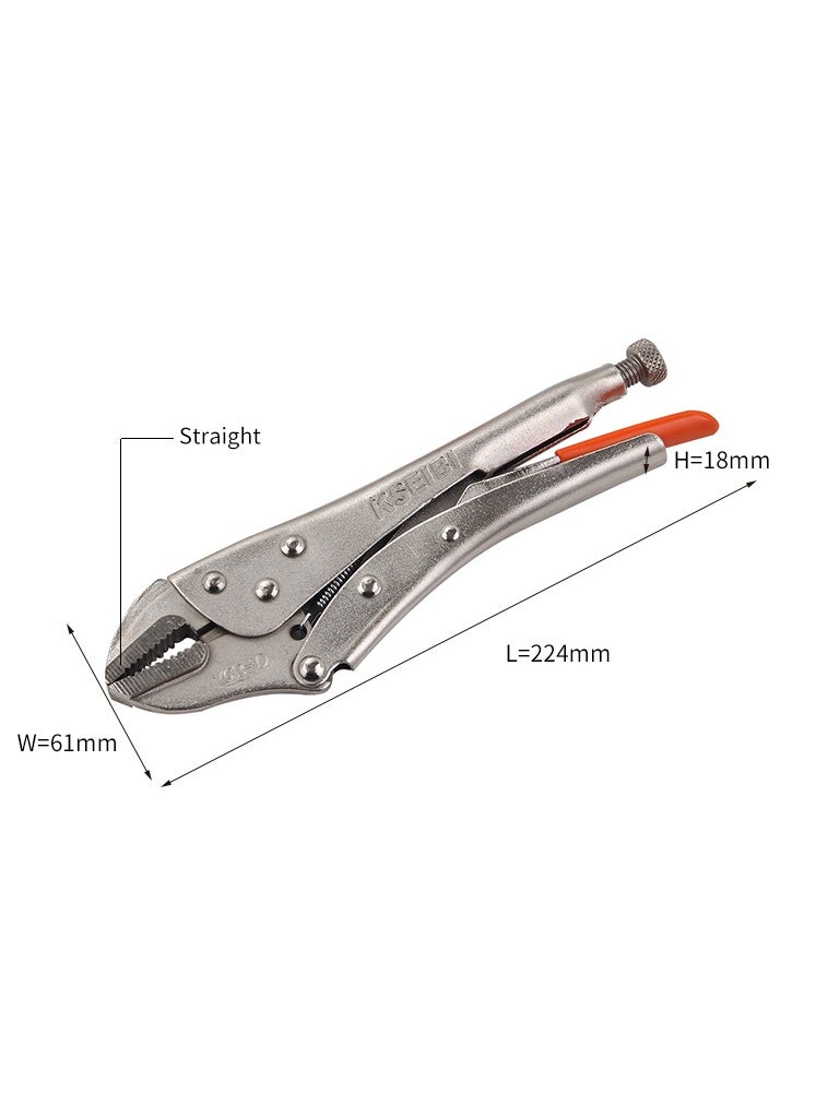 KSEIBI 10-inch Straight Jaw Locking Plier with Wire Cutter, Steel Tool, Built in Wire Cutter for Gripping, Cutting, Clamping on Flat Stock and Fasteners, Bend Metal Rods, Wires or Pipes, grip on nuts, bolts.  - Image 4