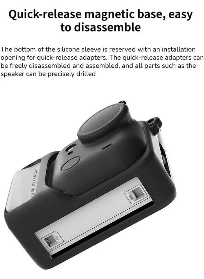 مجموعة أدوات الحماية لجهاز Insta360 GO Ultra، حافظة سيليكون لكامل الجسم، غطاء عدسة سيليكون، قطعتان من واقي الشاشة، مجموعة ملحقات كاميرا الحركة - Image 4