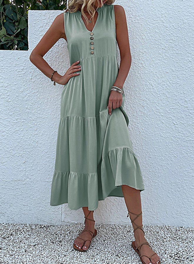 Yailla Summer Vest Skirt Sleeveless Loose Casual Dress 