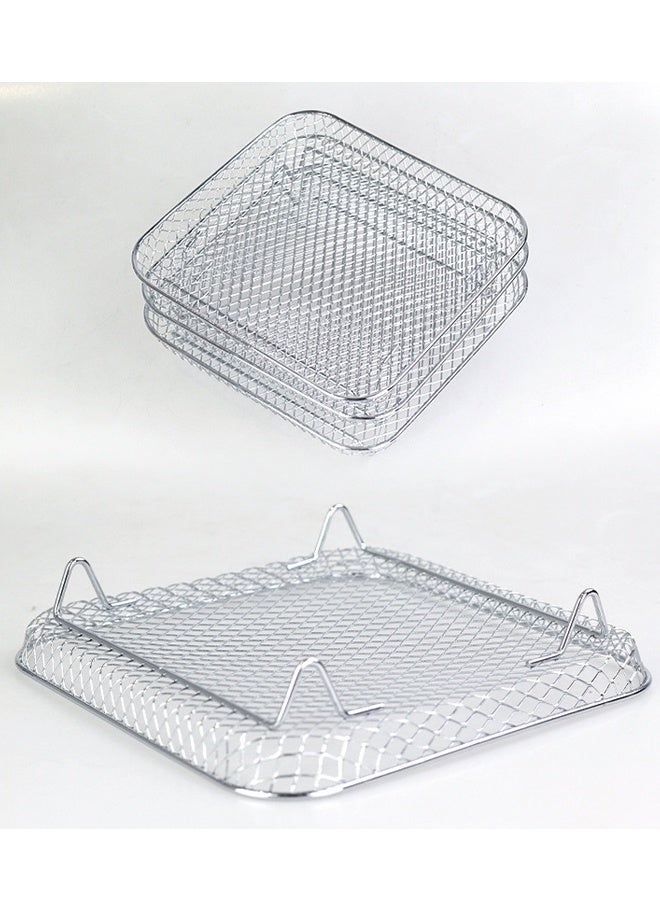 HOMESTAR 8 inch Square Air Fryer Rack, Set of 3, Stackable Multi-Layer Stainless Steel Dehydrator Rack, Square Air Fryer Accessories Fit  Air Fryers, Oven, Microwave, Baking ,20*20*9cm - Image 3