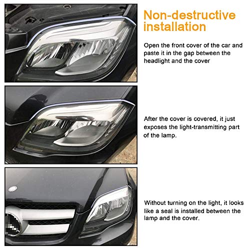CARLITS Car LED Strip Lights, 2 Pcs 24 Inch Flexible Headlight Strips DRL Light Tube, Dual Color White and Amber Daytime Running Lights Waterproof Neon Turn Signal Bulb Sequential Switchback - Image 5