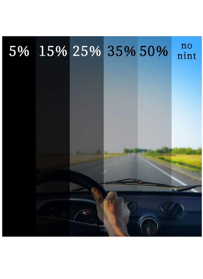 Generic - Window Tint Film, 50% VLT Professional Uncut Car Window Film, Car Packaging Sun Film Suitable For Sunscreen Heat Insulation, Car Diy, Privacy Protection 2 Roll, 1m×50cm - Image 1