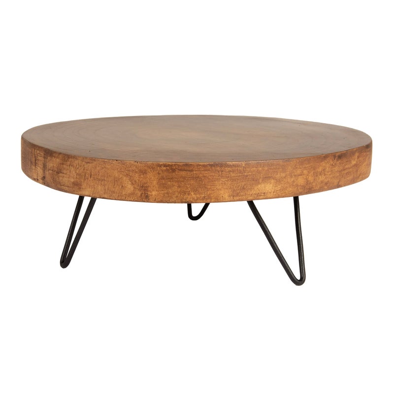 Creative CoOp Decorative Paulownia Wood Pedestal Dark Brown