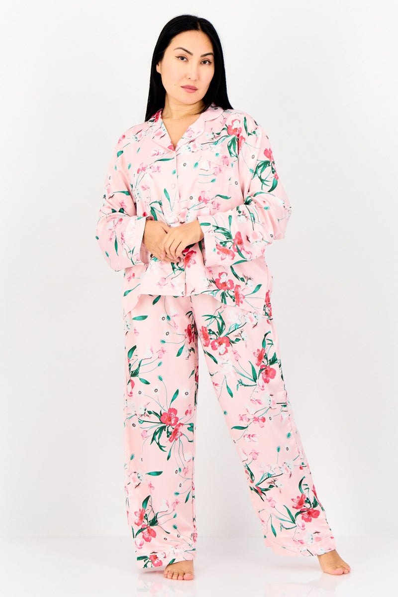 Marilyn Monroe Women 2 Pieces Floral Print Short Sleeve Pyjama Set, Multicolor - Image 1