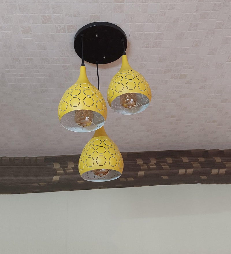 Lyse Decor Aluminium Hanging Lights for Living Room Ceiling, Hanging Lamps for Bedroom/Cafe/Restaurant and Home Decoration (Lemon) - Image 5