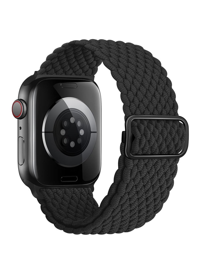 OLYSON 2Pcs Stretchy Solo Loop Compatible with Apple Watch Band 42mm 41mm 40m 38mm for Women Men,Sport Breathable Nylon Braided Wristband for iWatch Series 10 9 8 7 6 SE 5 4 3 Ultra 2 1 - Image 3