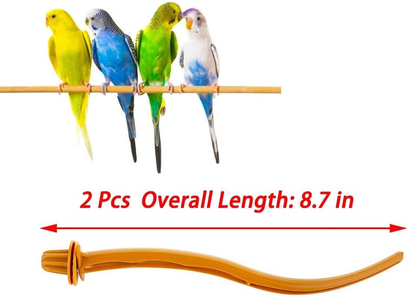 DQITJ 2 قطعة مجثم طيور للكناري والبادجي قفص حامل عصا ألعاب بلاستيكي عالمي، 8.7 بوصة - Image 3