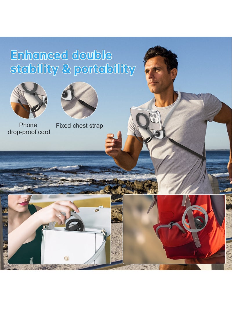 Necomi 2 IN 1 Magnetic Neck Phone Holder GoPro Holder, Magnetic Anti-Shake, POV/Vlog Recording, Hand Free Selfie Neck Phone Mount - Image 5