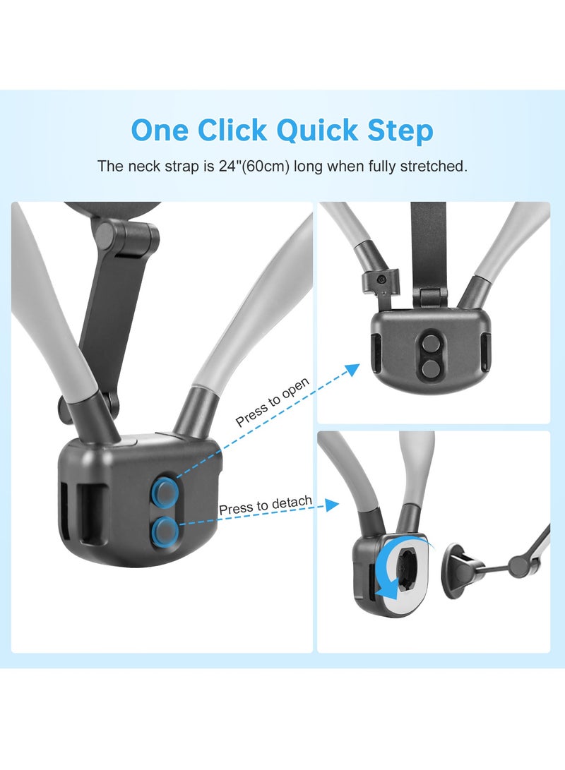 Necomi 2 IN 1 Magnetic Neck Phone Holder GoPro Holder, Magnetic Anti-Shake, POV/Vlog Recording, Hand Free Selfie Neck Phone Mount - Image 3