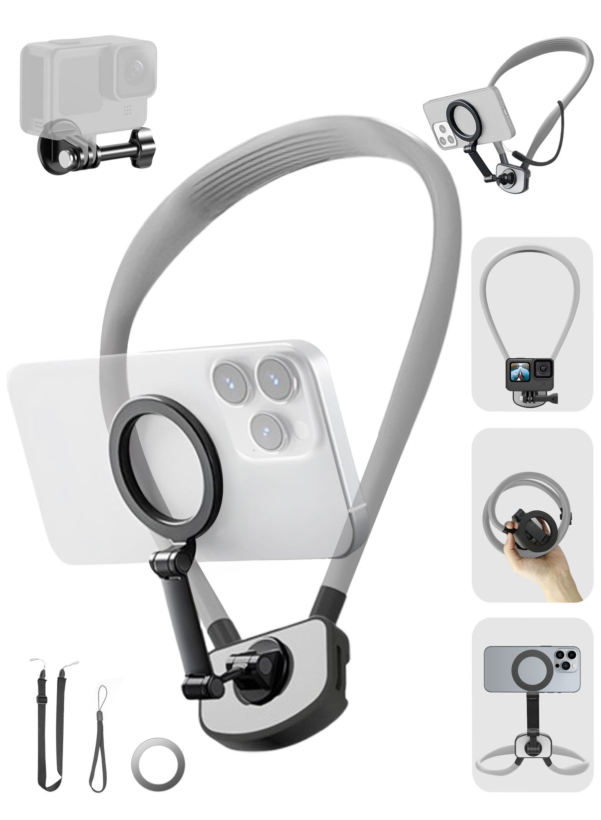 Necomi Necomi 2 In 1 Magnetic Neck Phone Holder Gopro Holder Z2DE99ED3A56F588D3DCFZ