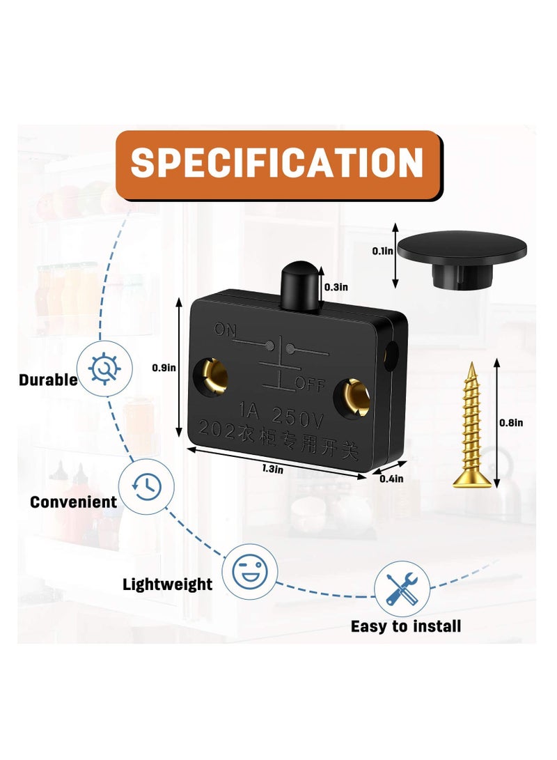 Excefore Door Button for Closet Light 12pcs Cabinet Lamp Button Automatic Door Button Touch Switch for Wardrobe Applicable - Image 2