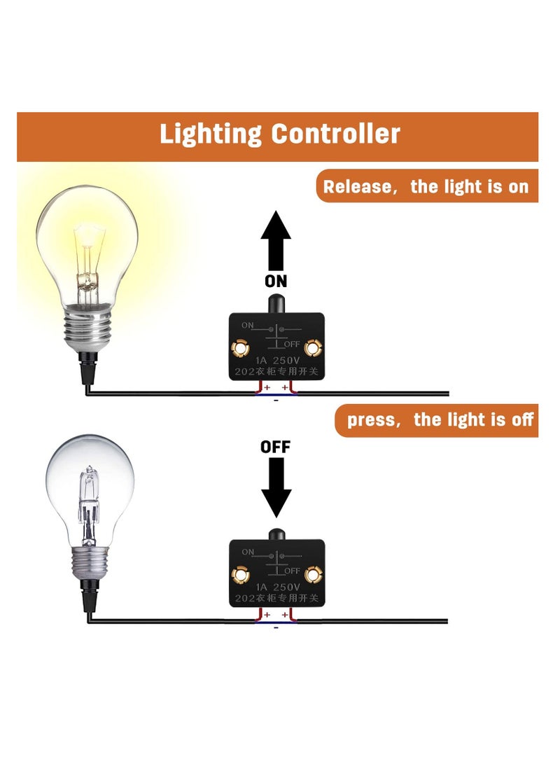 Excefore Door Button for Closet Light 12pcs Cabinet Lamp Button Automatic Door Button Touch Switch for Wardrobe Applicable - Image 3