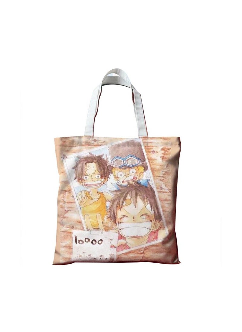 JUNYOUK - Anime Tote Bags one piece manga Stylish Reusable Grocery Bags Canvas Shopping Bags with Long Handles for Market, Lunch, Travel - Image 1