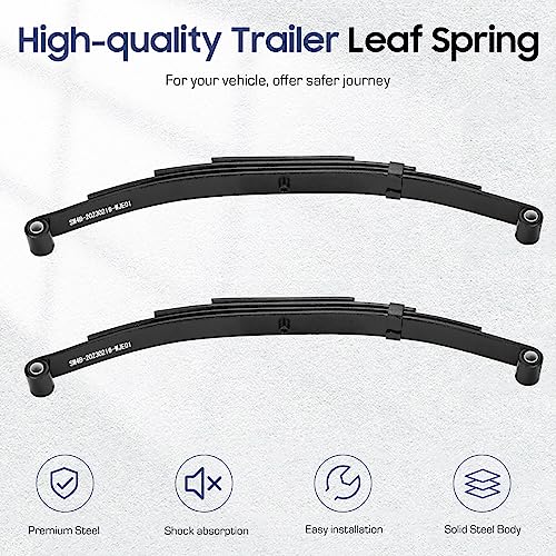 SEHNSUCHT Trailer Leaf Spring, 4 Leaf 1750lb Capacity Double Eye Leaf Springs for 3500lb Trailer Axle, 25-1/4"L, 1.75" Width, 3” Free Open of Leaf Spring, Replace for SW4B, 2 Pieces - Image 3