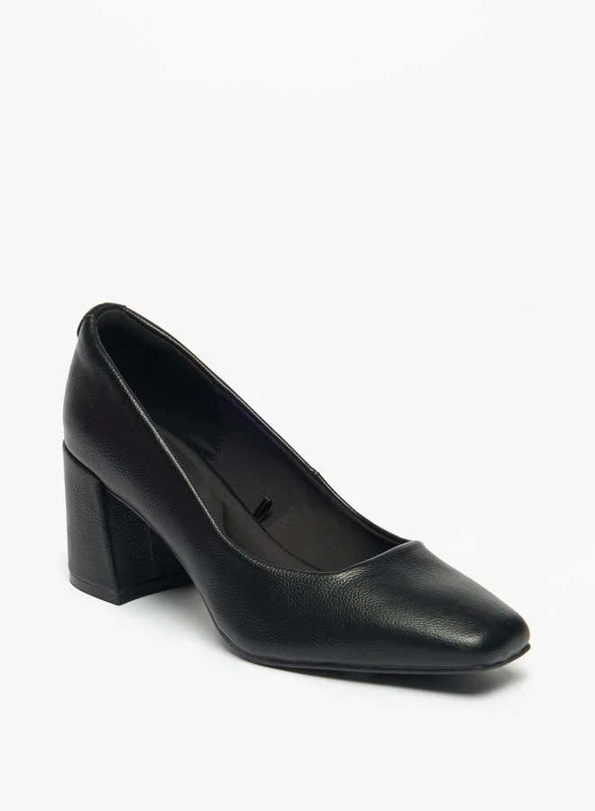 Celeste Women's Solid Slip-On Shoes with Block Heels