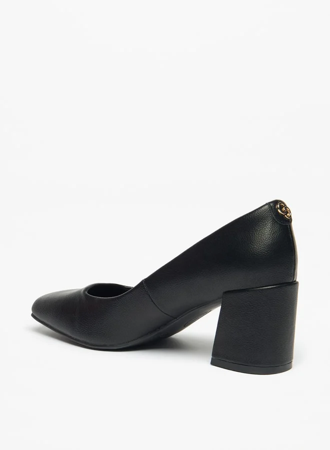 Celeste Women's Solid Slip-On Shoes with Block Heels