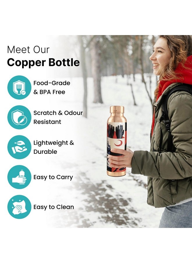 The Better Home زجاجة مياه نحاسية من ذا بيتر هوم سعة 950 مل | زجاجة مانعة للتسرب بخصائص مضادة للأكسدة | 99% نحاس | مثالية للمكتب والمنزل | غروب الصحراء - Image 2