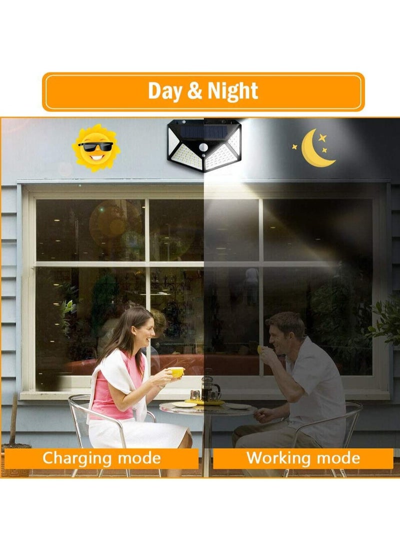 Solar Light Outdoor 100 LED Waterproof Security Wall Night Light with Motion Sensor 270° Wide Angle for Pathway Porch Yard Garage Garden Fence Walkway Driveway (4pcs) - Image 5
