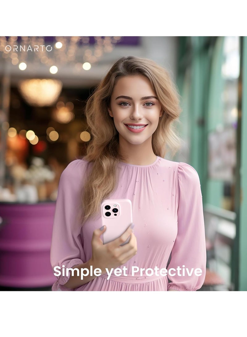 ELTRAZONE Compatible with iPhone 15 Pro Max Case Shockproof with 2pcs Screen Protectors, Waterproof Liquid Silicone Rubber Full Cover Protective Case for iPhone 15 Pro Max 6.7 inch-Pale Rosette - Image 4