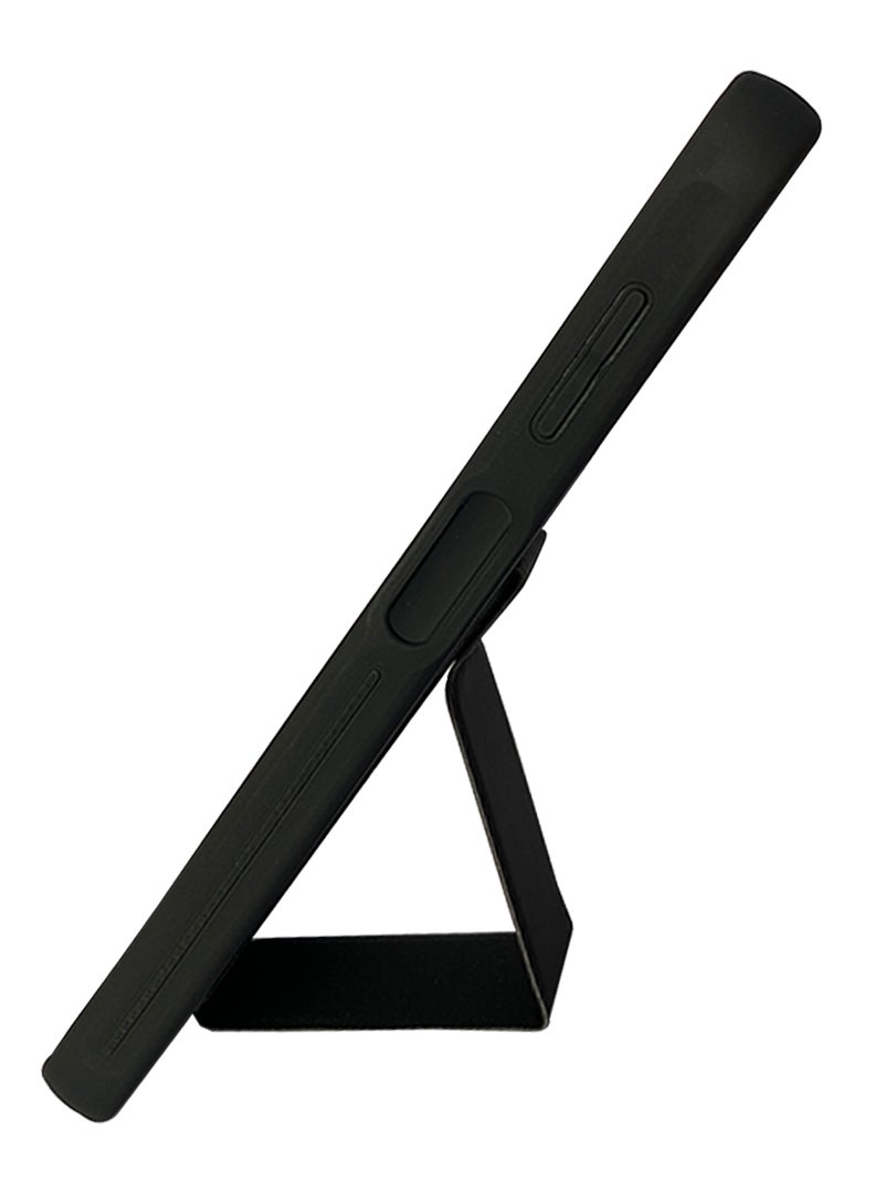 Theodor Fully Covered With Finger Grip Stand Holder Anti Slip Shockproof Protective Case Cover For Samsung A14 Black - Image 2