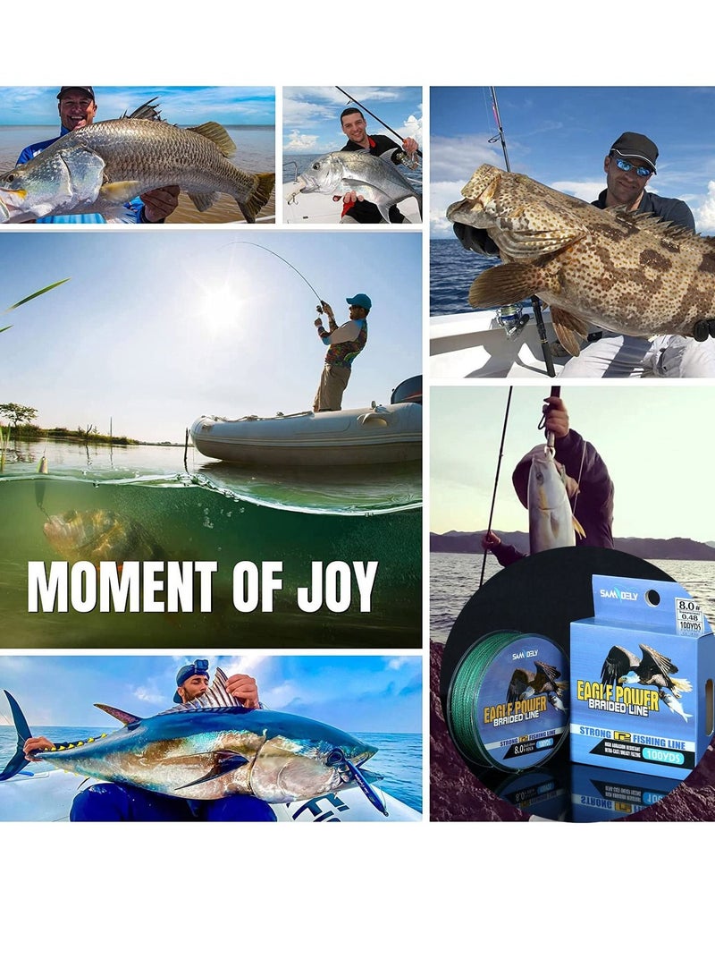 SAMDELY  100M Super Strong Braided Fishing Line Super Saltwater 4 Strands 100YDS 80 LB Abrasion Resistant No Stretch - Image 3