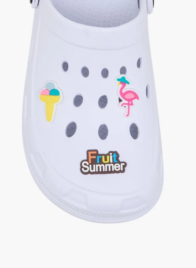 Flora Bella By Shoexpress Girls Flamingo Accent Clogs with Backstrap