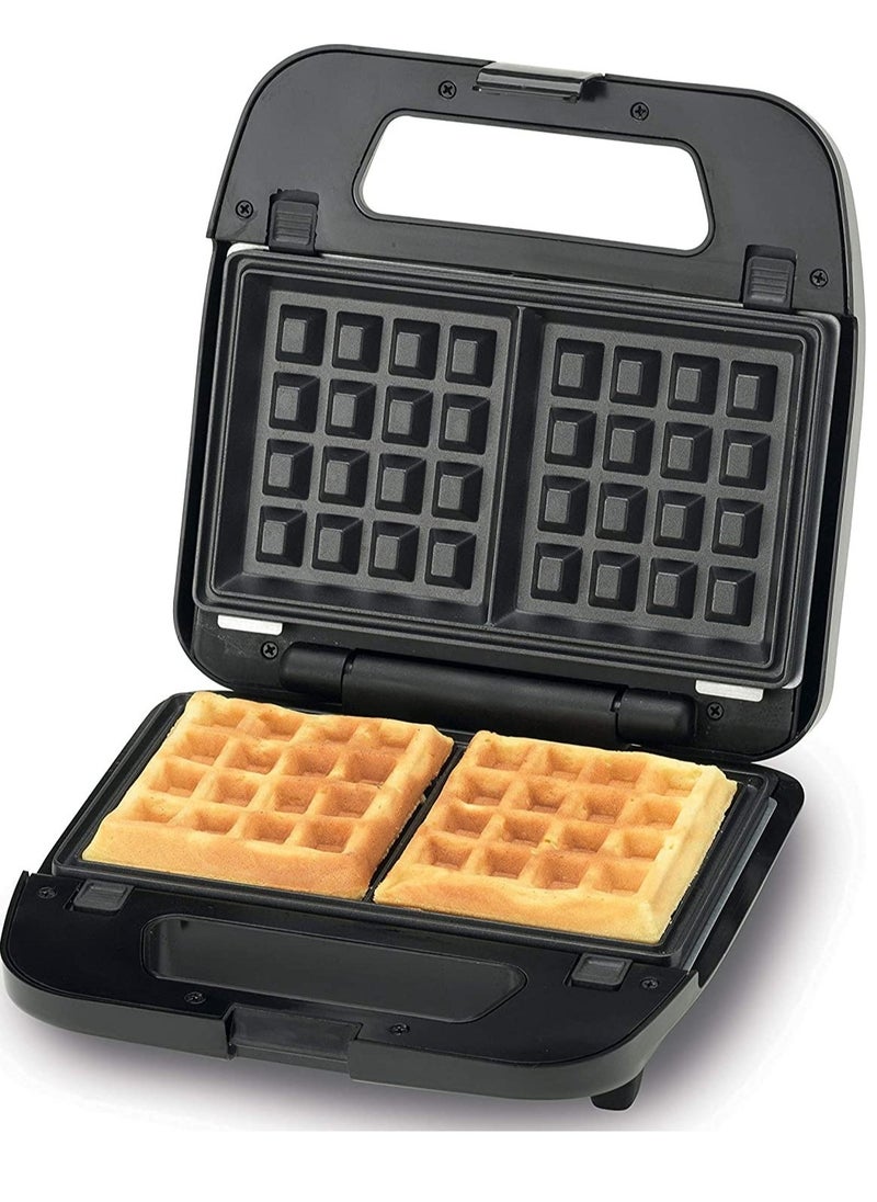 Fresh - Fresh 3-in-1 Multifunctional Sandwich and Waffle Maker, 750 Watts, Black - Image 1