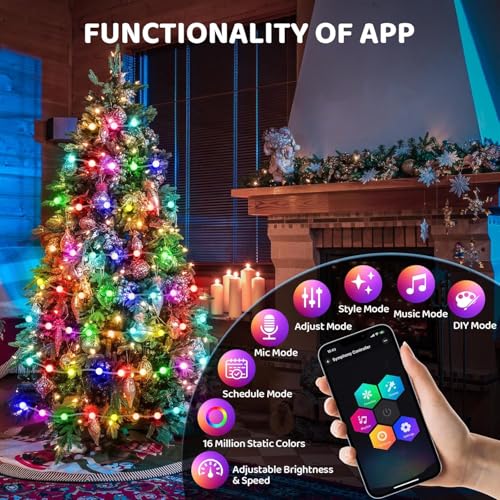 Gesto 5V Ball Shape Serial String Lights - USB Smart Music Sync Led Lights with Remote and App Control,RGB Color Changing Fairy Lights (5 Meter, 33 Led,Multicolor) - Image 4
