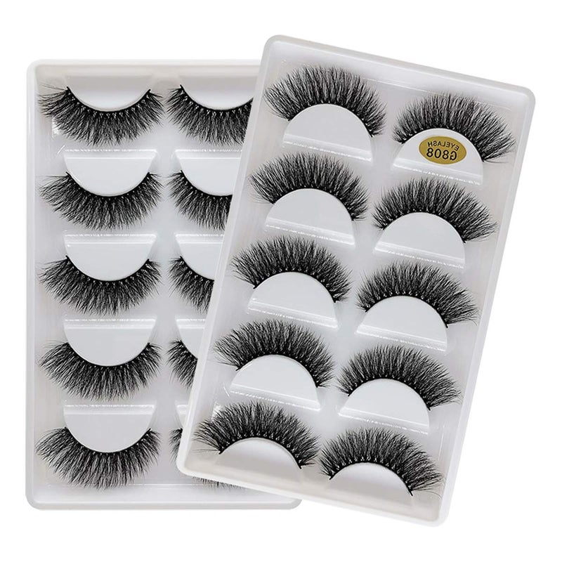 Vayator 10 PairsSet 3D Mink Lashes Natural False Eyelashes Dramatic Volume Fake Lashes Makeup Eyelash Extension Silk Eyelashes G808