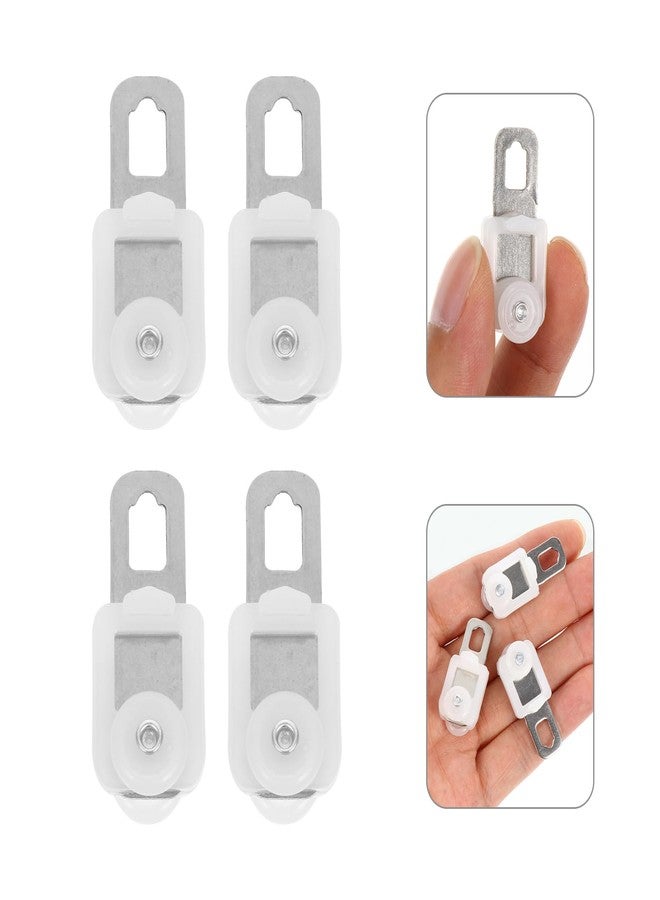 أموسفون مجموعة أموسفن المكونة من 150 قطعة من بكرات الستائر، خطافات ستائر، مسار ستائر مزود بحبل، خطافات بلاستيكية لتعليق الكرتون، مسار انزلاقي، عجلات فولاذية مقاومة للصدأ بيضاء ثقيلة - Image 2