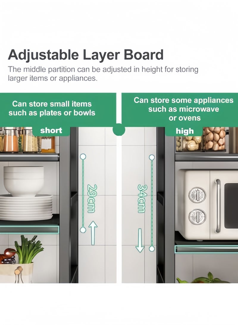 جيجيرو عربة تخزين متدحرجة، وحدة رفوف متحركة لتنظيم المطبخ من 5 طبقات، منظم انزلاقي متعدد الأغراض مع رفين و3 سلال تخزين للأماكن الضيقة في الحمام وغرفة النوم وغرفة الغسيل - Image 5