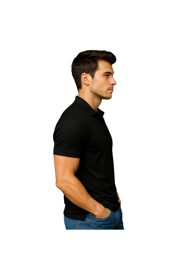 PRINTSHOP4ME Men's Regular-Fit Golf Polo T-shirt Pure Cotton Short Sleeve 220 GSM Basic Colors - Image 4