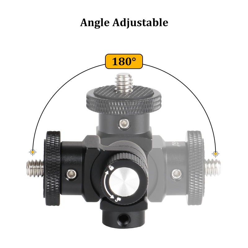 HSU Vertical Mount Adapter, Aluminum 1/4â€-20 Screw Hole 180Â° Rotation Camera Tripod Mount for Insta360 X5/X4/X3/X2/X/RS/R/GoPro/DJI Osmo Action 5/4/3 Camera and Other Action Cameras - Image 2