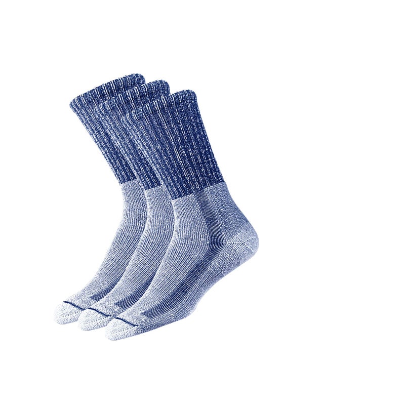 Thorlos Unisex LTH Light Hiking Thick Padded Crew Sock Navy 3 Pack Medium