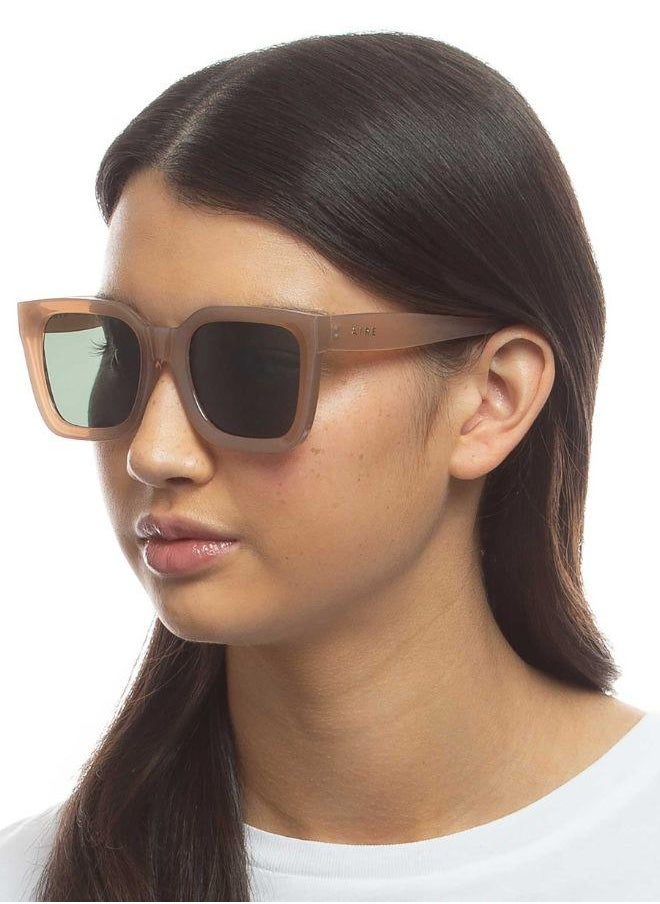 AIRE ABSTRACTION Polarised Square Sunglasses for Men & Women – Trendy Flat-Top Retro Shades, UV400 Protective Fashion Eyeglasses, Lightweight Acetate Summer Driving & Beach Glasses  - Image 2