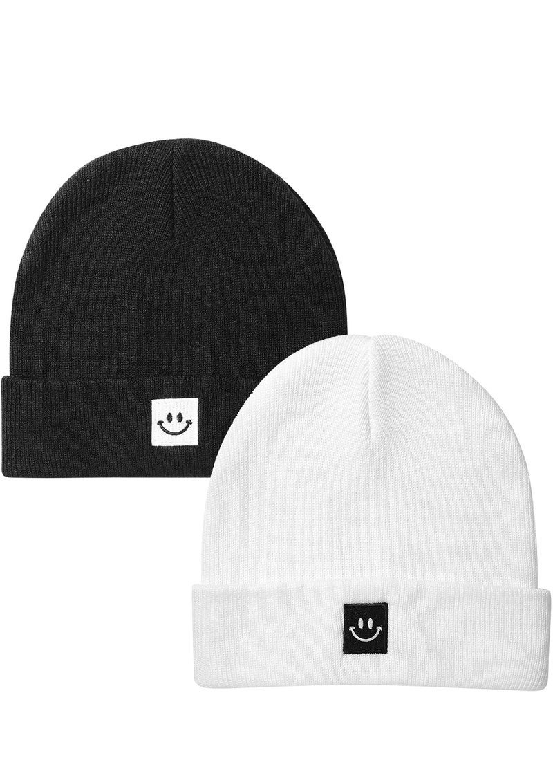 Oasisgalore 2 Pack Baby Beanie Knit Toddler Hat for Winter Girls Boys 0-8 Years  - Image 1