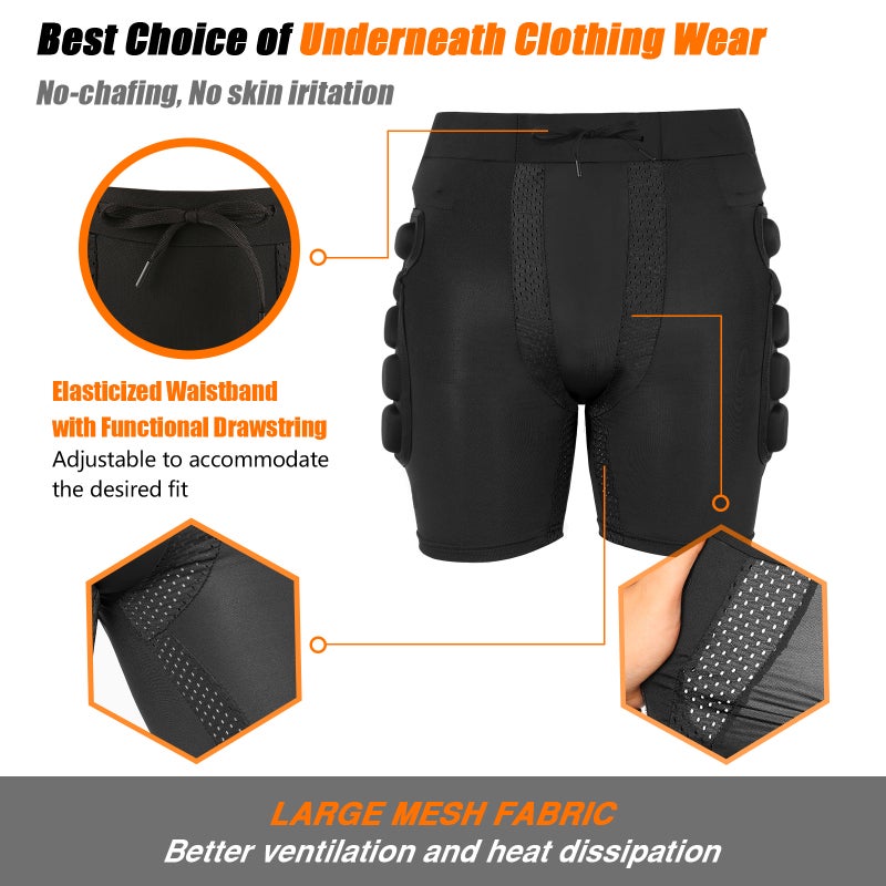 Protective Padded Shorts: Blue 62% Lycra 30% EVA 8% Spandex, Breathable Quick-Drying - Upgrade EVA Protection, Snowboard Shorts for Ski Snowboard Outdoor Sports Enthusiasts - Image 5