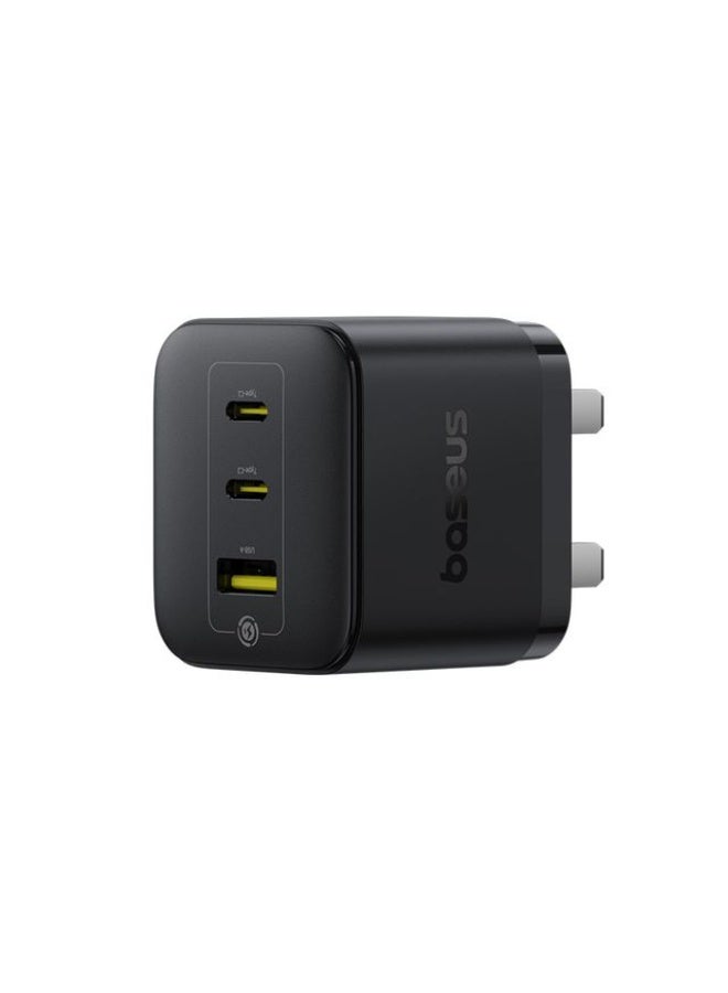 بيسوس Palm 65W GaN Fast Charger 2C+USB-A UK Plug – Ultra Compact Multi-Port PD Charger for Laptop & Phone, High-Speed Smart Charging, Cluster Black - Image 1