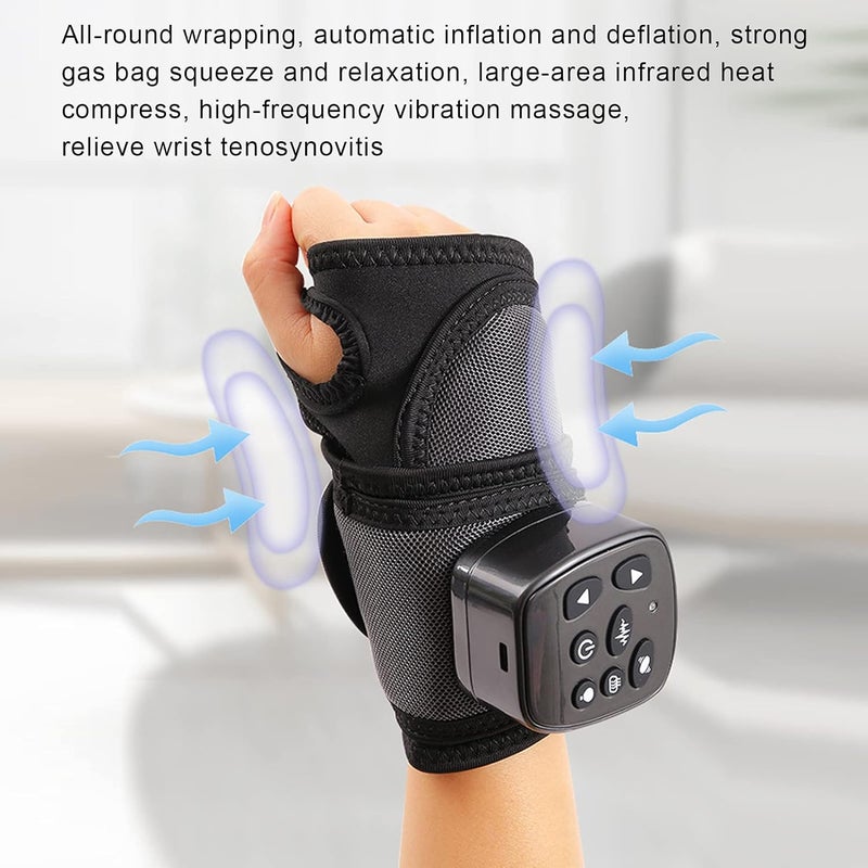 klarako Heated Wristband Electric Vibration Massage Wrist Heating Brace Carpal Tunnel Wrist Support for Right or Left Hand Pain Relief - Image 2