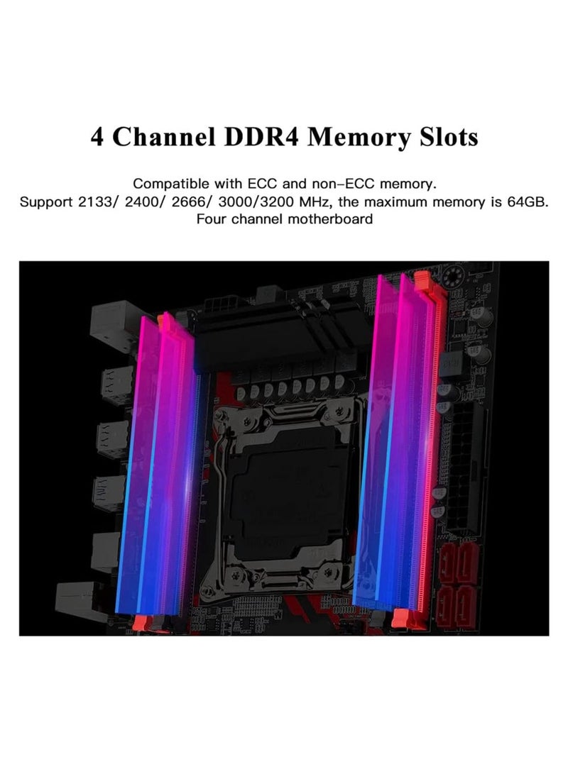 X99 LGA 2011 V3 Motherboard with RTL8111G Gigabit LAN Card 4 Channel DDR4 Dual M.2 Slots Micro ATX Motherboard  - Image 4