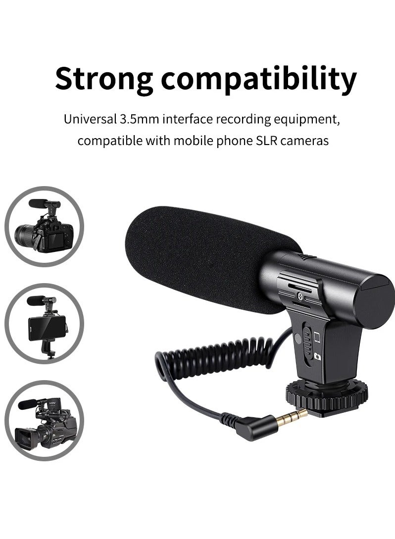 Video Recording Microphone with Long Spring Cable, Plug and Play for Phone, SLR Camera for Vlog, Interview, Podcast, Microfone - Image 3