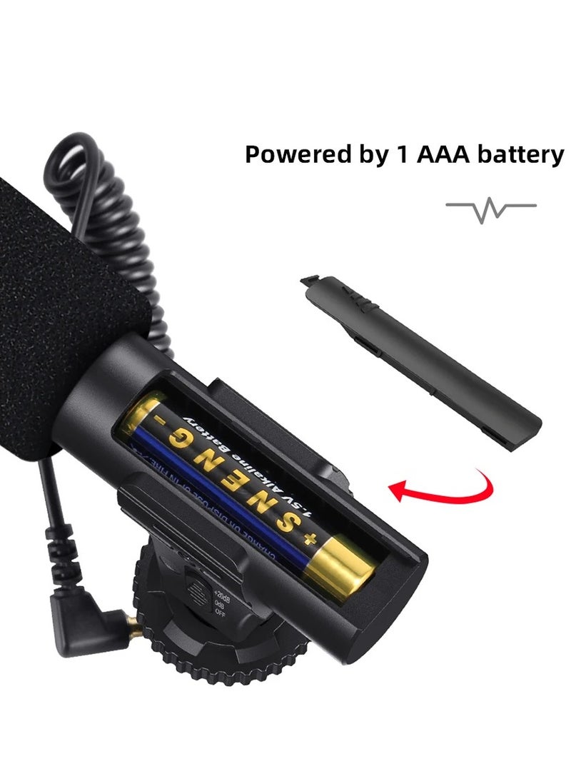 Video Recording Microphone with Long Spring Cable, Plug and Play for Phone, SLR Camera for Vlog, Interview, Podcast, Microfone - Image 4