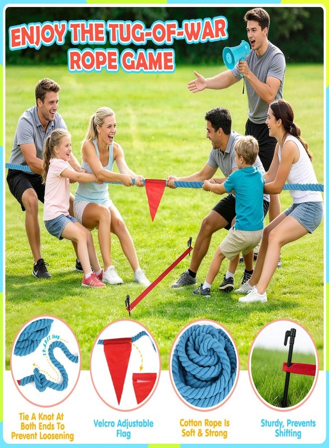 FUSPWEAO 77 Pcs Potato Sack Race Bags, 8-in-1 Outdoor Carnival Games for Kids and Adults, Bean Bags Ring Toss, Tug of War Rope, Megaphone, Field Day Games for Lawn, Backyard, School, Birthday, Family, Beach - Image 3
