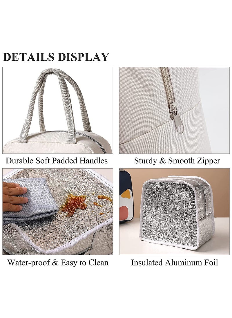 KASTWAVE Insulated Lunch Bag, Leak Proof Reusable Tote, Waterproof Lunch Bag, Ladies Men's Kids Beach Hiking School Work Picnic Carrying Bag Beige  - Image 4