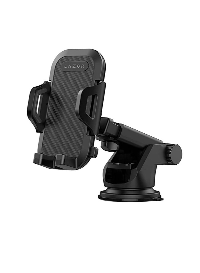 Lazor Drift Car Holder Windshield & Dashboard Compatible for all smartphones CH05 Black - Image 1